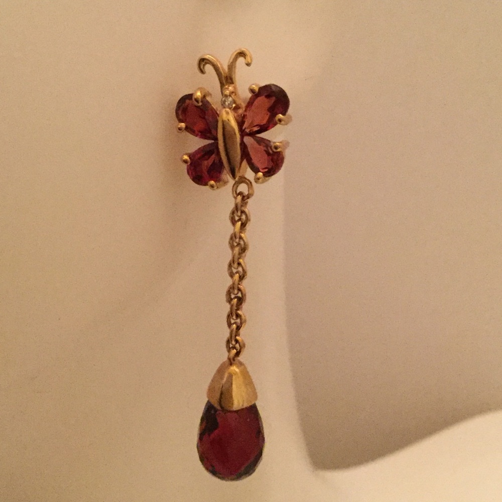 14k Garnet Earrings - Picture 6 of 6